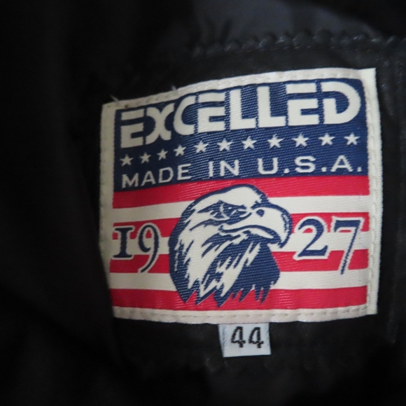 Vintage EXCELLED 1927 Black Leather Jacket- USA sz 44 - Picture 9 of 12